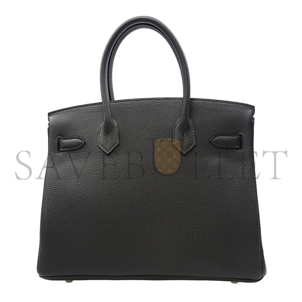 H**mes master birkin 35 epsom leather black bag silver buckle bag bk303stgss (35*28*18cm)